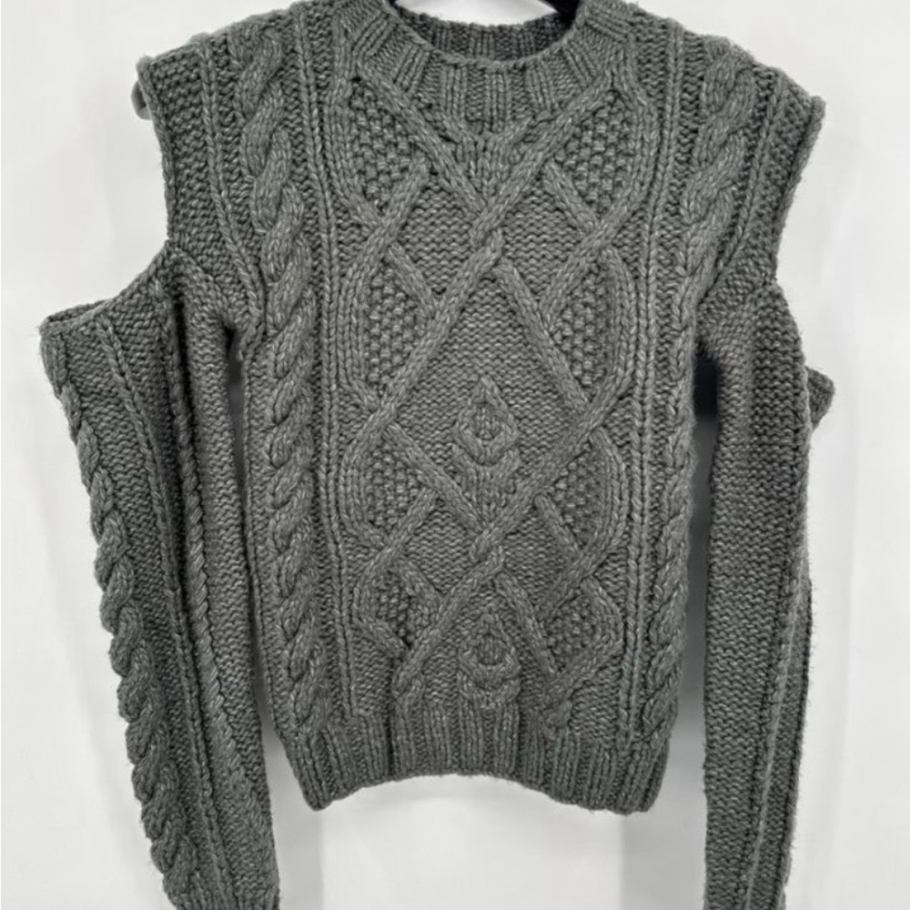 For Love And Lemons Cable Knit Sweater - Gray